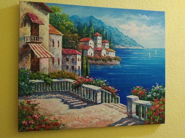 lote de 4 pinturas ..enmarcadas 3-61x50cm-1-61x91