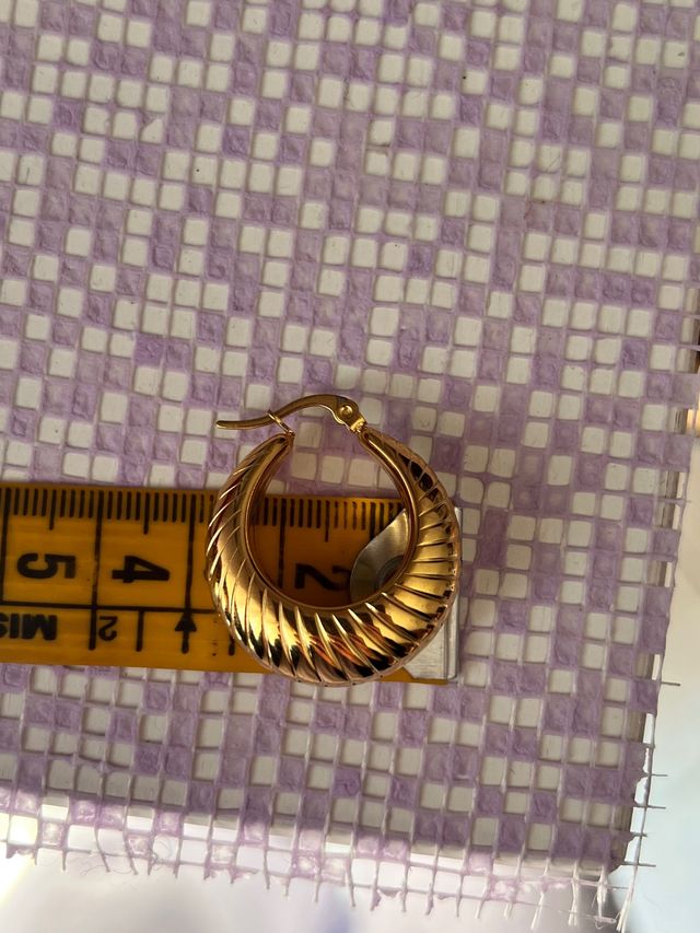 Cerchi orecchini acciaio gold dorato