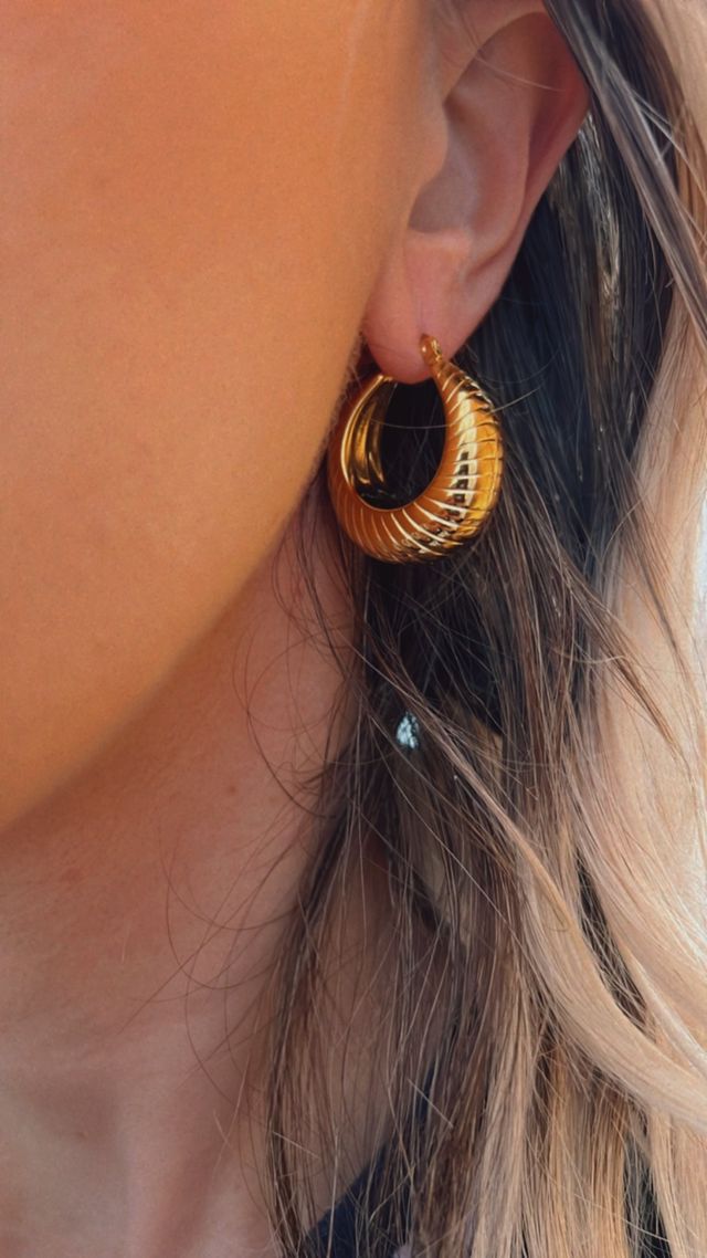 Cerchi orecchini acciaio gold dorato