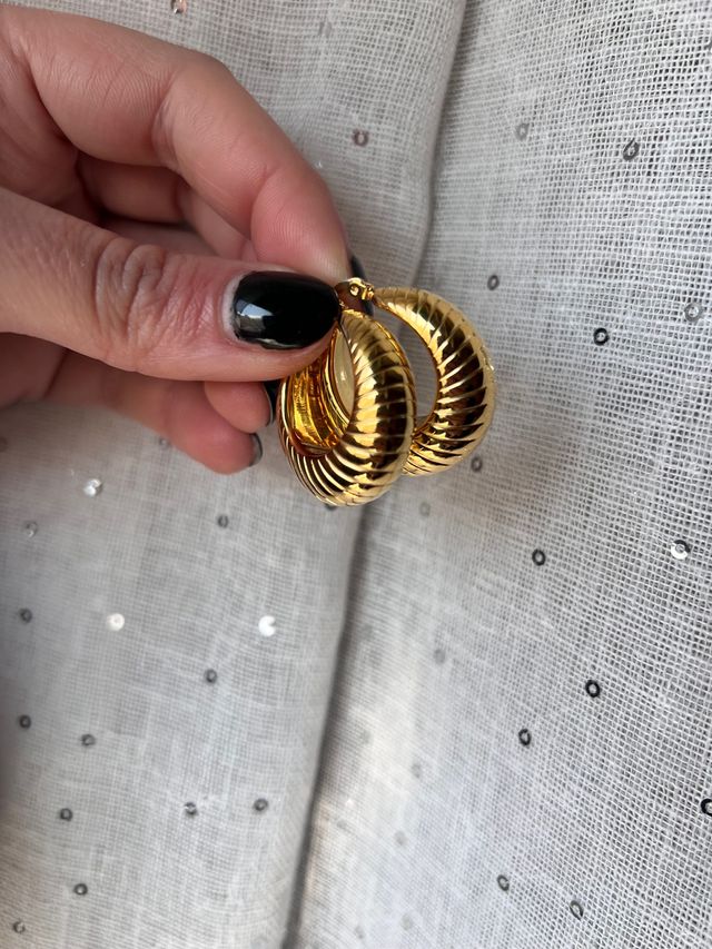 Cerchi orecchini acciaio gold dorato