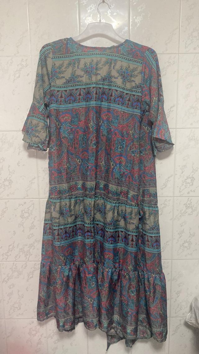 Vestido largo de seda talla única