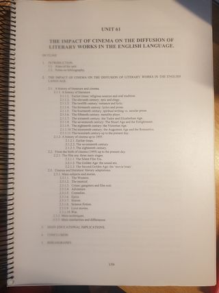 Temario oposición secundaria inglés