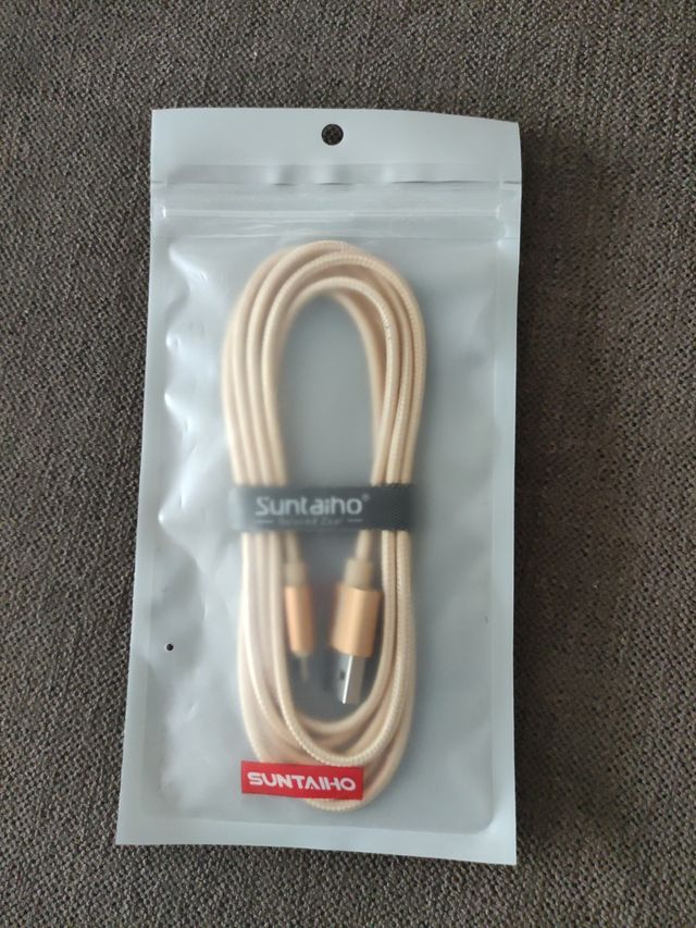 Cable micro USB dorado Suntaiho 2 metros