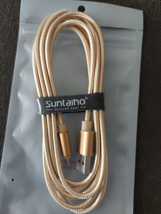 Cable micro USB dorado Suntaiho 2 metros