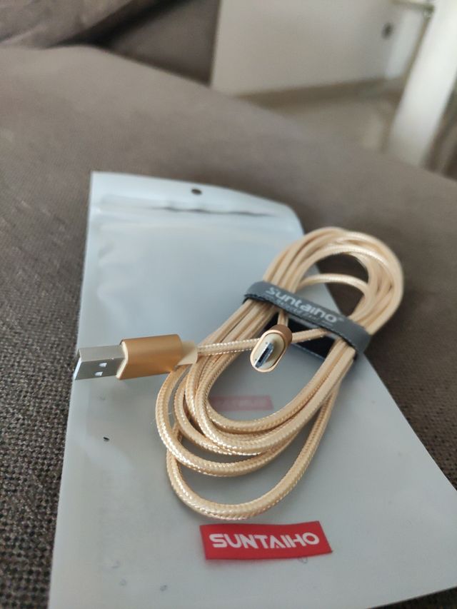 Cable micro USB dorado Suntaiho 2 metros