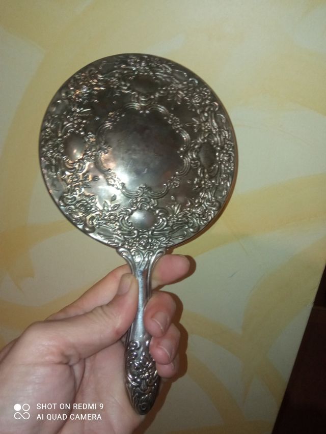 Juego Tocador Alpaca Antiguo