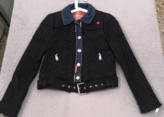 Cazadora tipo biker combinada Vaquero Holy Preppy