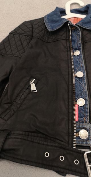 Cazadora tipo biker combinada Vaquero Holy Preppy