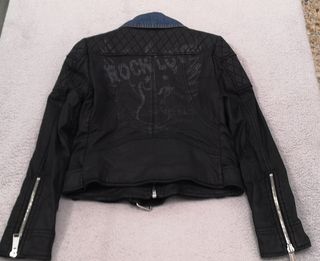 Cazadora tipo biker combinada Vaquero Holy Preppy