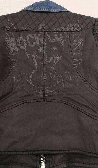 Cazadora tipo biker combinada Vaquero Holy Preppy