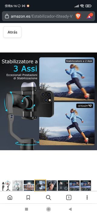 Estabilizador para Móvil a 3 Ejes, hohem iSteady V