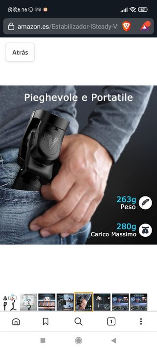 Estabilizador para Móvil a 3 Ejes, hohem iSteady V