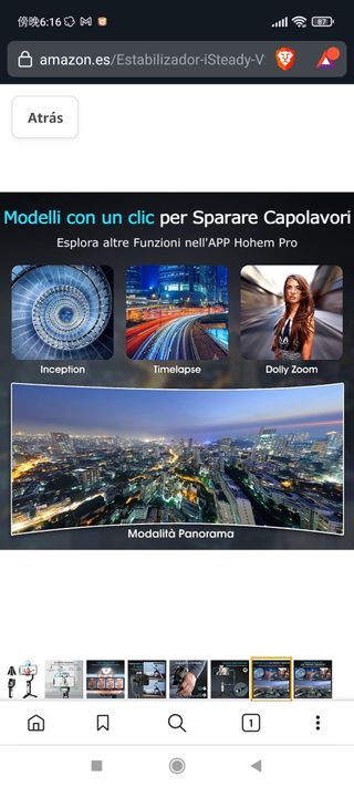 Estabilizador para Móvil a 3 Ejes, hohem iSteady V