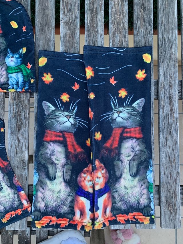 Conjunto gorro y guantes de gatitos