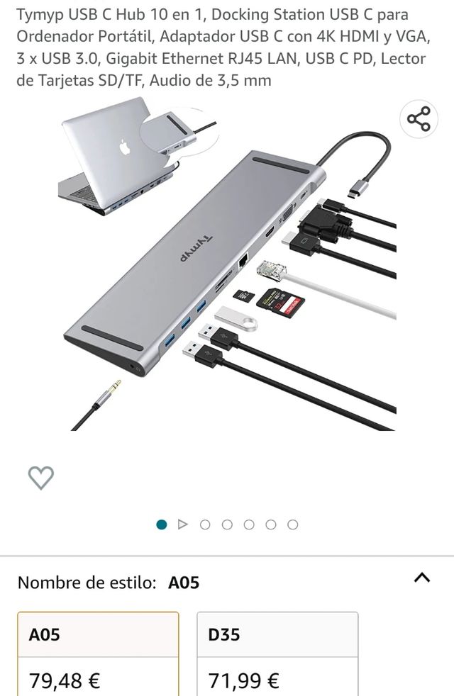 HUB 10en1 USB-C -NUEVO- USB3.0 -HDMI 4K - LAN RJ45