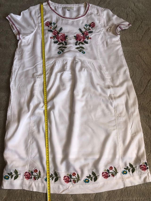 Vestido verano bordado Cortefiel talla L