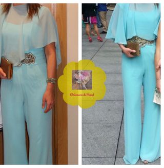 Mono largo de fiesta con capelina Ana Torres