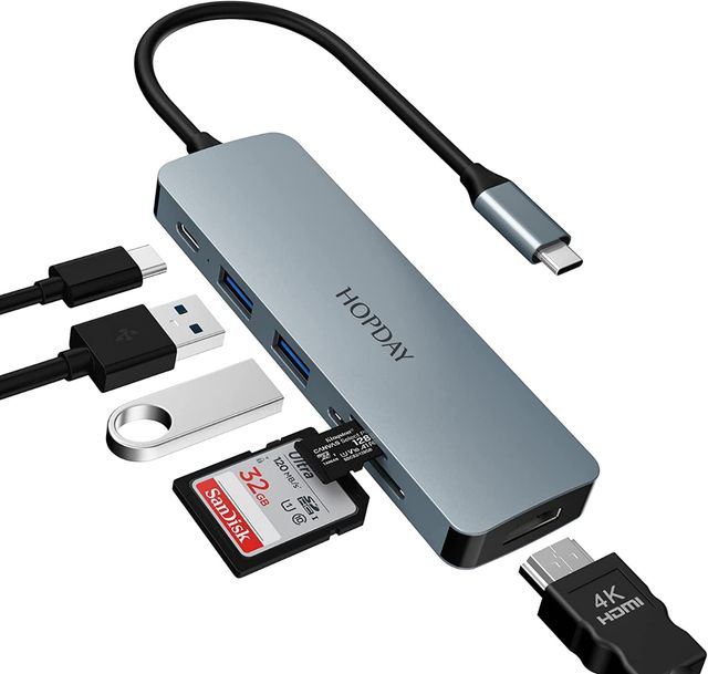 HUB 6en1 -NUEVO- USB C 3.0 - HDMI 4K - PD 3.0 100W