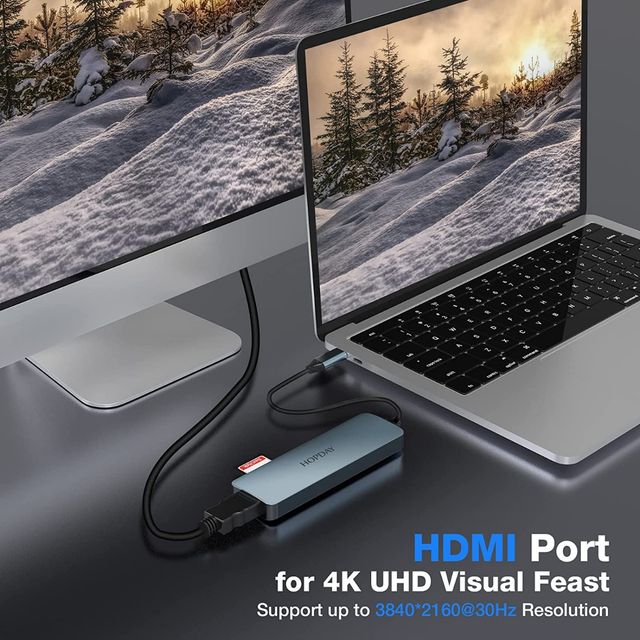 HUB 6en1 -NUEVO- USB C 3.0 - HDMI 4K - PD 3.0 100W
