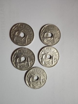 monedas de 50 centimos de 1963 estrella 63. 
