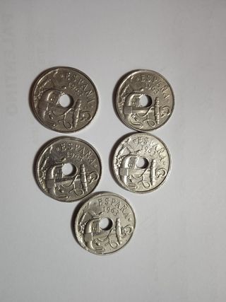 monedas de 50 centimos de 1963 estrella 63. 