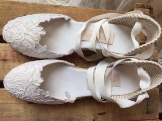 Cuñas esparto de encaje para novias t.38