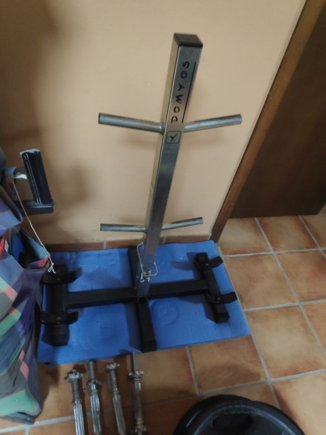 soporte discos y barras