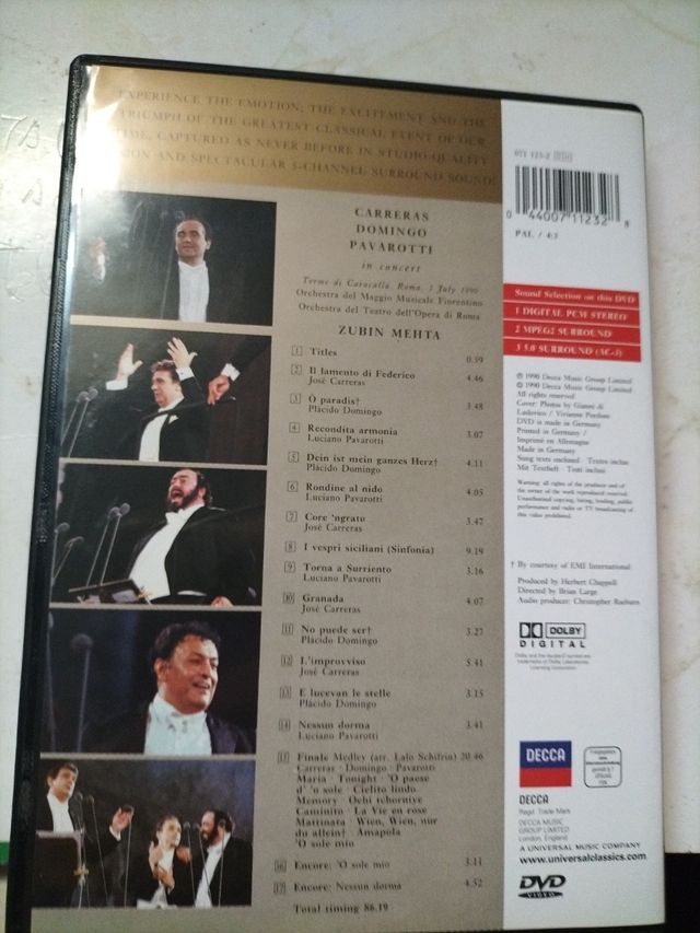 The original three tenors concert