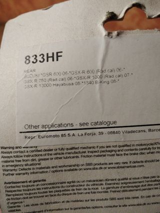 EBC Pastiglie Freno Posteriori Per Suzuki GSX-R E SV650 – Ricambio Auto Moto Di Qualità