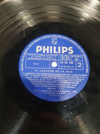 Disco vinilo El Camarón de la Isla.