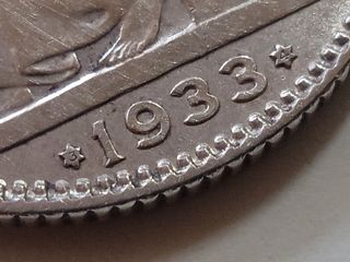 moneda 1 peseta plata 1933 girada 180 grados.    .