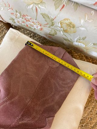 Botas cowboy altas piel serraje