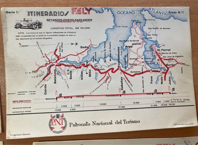 Lote de mapas e itinerarios antiguos