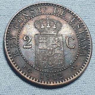 2 Céntimos de Peseta 1912 *12 Alfonso XIII
