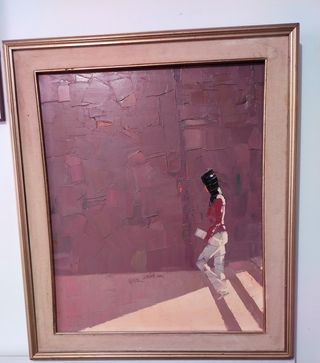 Quadro dipinto a mano con cornice in legno 61 x 71