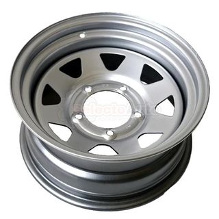 LLANTA ACERO PLATA 6.5x15 ET -10 TYREX SUZUKI SAMU