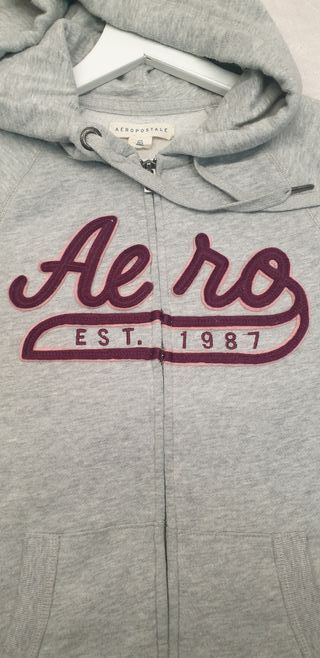 Sudadera con cremallera gris talla XS