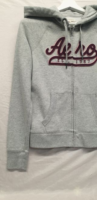 Sudadera con cremallera gris talla XS