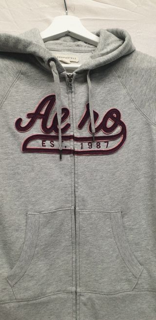 Sudadera con cremallera gris talla XS