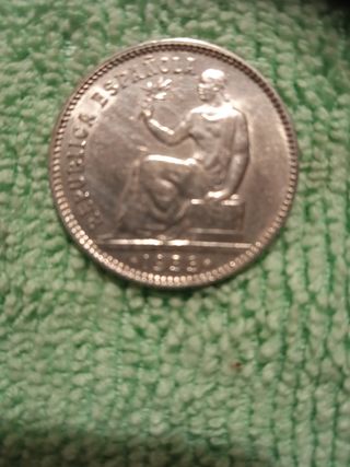 peseta de plata de 1 peseta de 1933 estrella 3 y 4