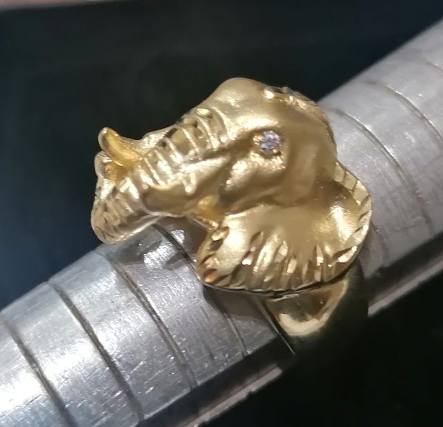 sello elefante en plata de ley macizo - adaptable 