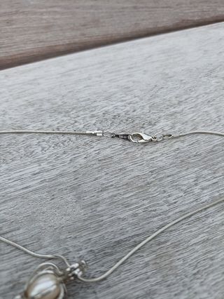 placcato oro bianco 18k perla vera collana pendent