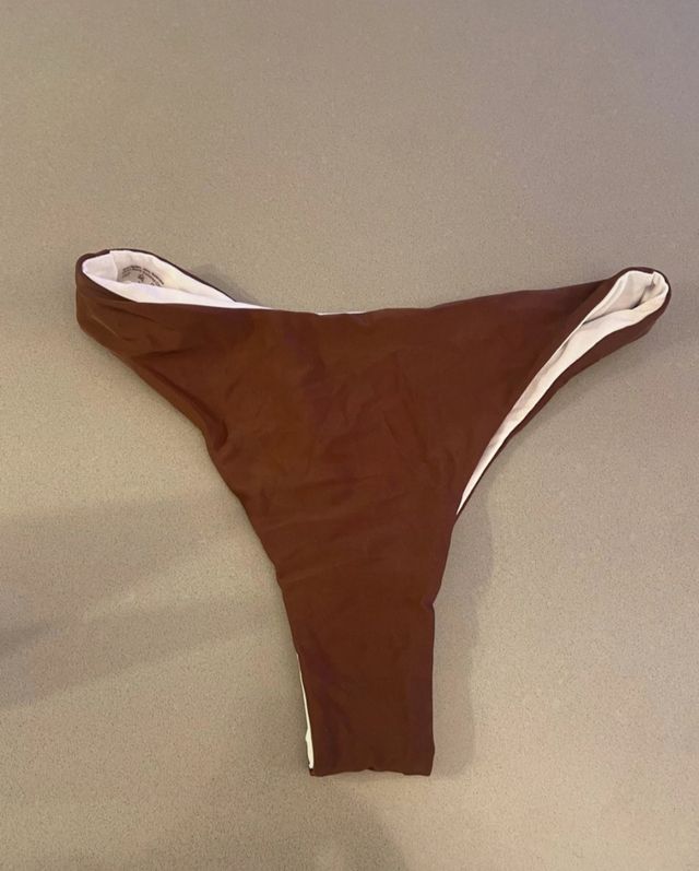 Pezzo sotto costume marrone interno bianco 