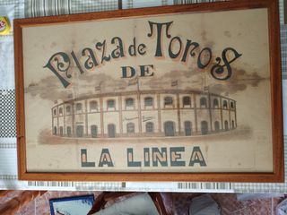CARTEL ANTIGUO , PLAZA DE TOROS DE LA LINEA CADIZ