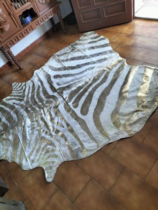 Alfombra piel de vaca cuero 195 cm x 170 cm