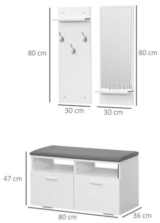 Recibidor blanco con banco zapatero NUEVO