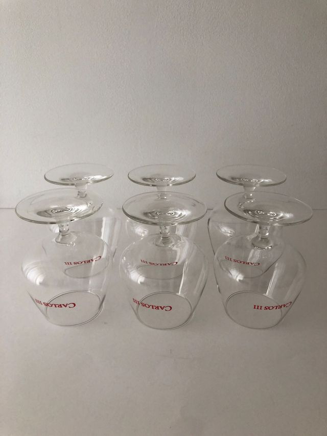 6 Copas de coñac Carlos III