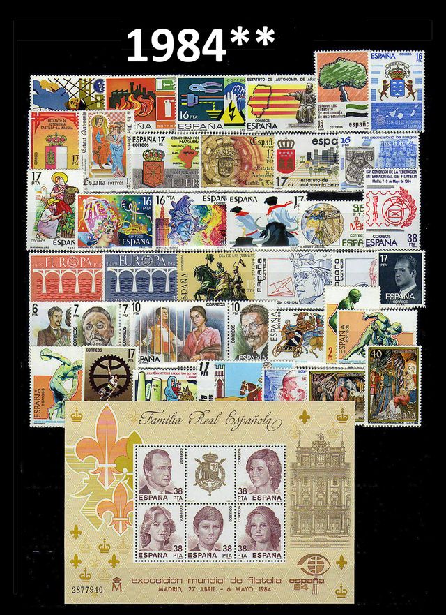 SPAGNA ANNO 1984** MNH FRANCOBOLLI COMPLETAMENTE NUOVI SPAGNA