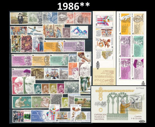SPAGNA ANNO 1986** MNH FRANCOBOLLI COMPLETAMENTE NUOVI SPAGNA