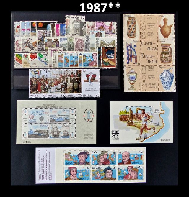 SPAGNA ANNO 1987** MNH FRANCOBOLLI COMPLETAMENTE NUOVI SPAGNA